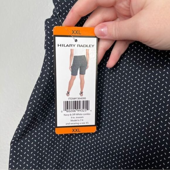Hilary Radley navy geometric 9” chino Golf Dress shorts size XXL - Picture 8 of 13